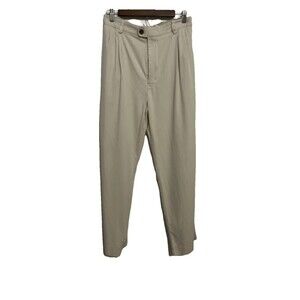 Tommy Bahama Men’s 38x30 Pleated Pants Cream Silk/Cotton Chino Trousers Pockets